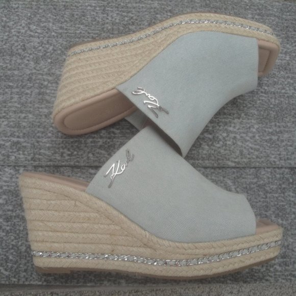 Karl Lagerfeld Paris Women's Corissa Slip on Espadrille Wedge Sandal 9.5M - Picture 8 of 9